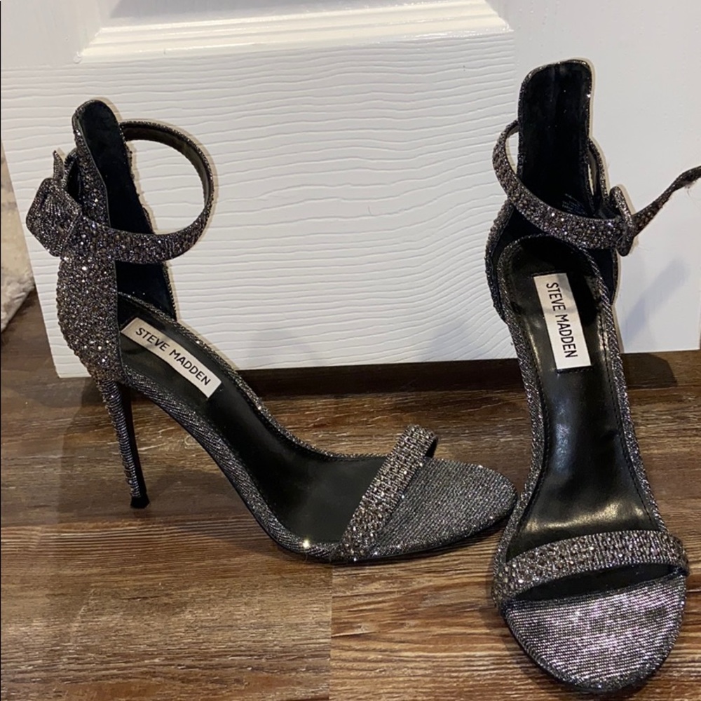 Studded silver heels